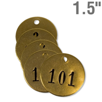 Numbered Brass Valve Tags