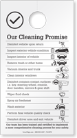 Our Cleaning Promise Car Cleaning Checklist Hang Tag