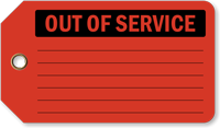 Out Of Service Vinyl Inspection Tag