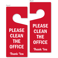 Please Clean The Office Thank You Double Sided Door Hanger