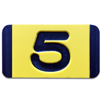 Vertical Mounting Plastic Engraved Pole Marker Character, Black on Yellow, "5"