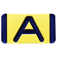 Vertical Mounting Plastic Engraved Pole Marker Character, Black on Yellow, "A"