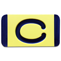 Vertical Mounting Plastic Engraved Pole Marker Character, Black on Yellow, "C"