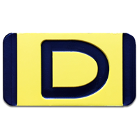 Vertical Mounting Plastic Engraved Pole Marker Character, Black on Yellow, "D"