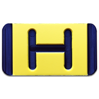 Vertical Mounting Plastic Engraved Pole Marker Character, Black on Yellow, "H"
