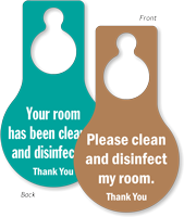 Your Room Has Been Cleaned Disinfected 2 Sided Door Tag