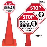 STOP: Safety glasses required beyond this point sign