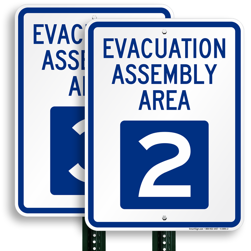 Evacuation Assembly Area 2 Sign