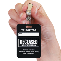 Deceased No Respiration Triage Tags