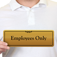 Employees Only Gold DiamondPlate™ Door Sign