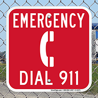 Emergency Dial 911 Sign
