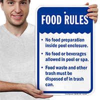 Food Rules Pool Safety Signs