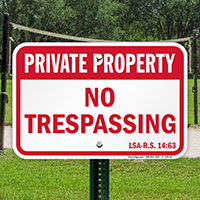 Louisiana Private Property Sign