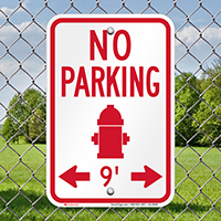 No Parking Around Fire Hydrant Signs