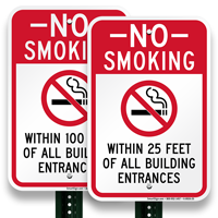 No Smoking Of Building Entrance Sign