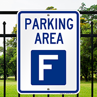 PARKING AREA F Signs
