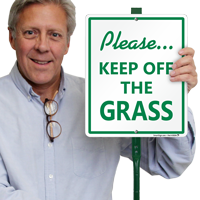 Keep Off Grass Sign