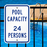 Pool Max Capacity Persons Signs