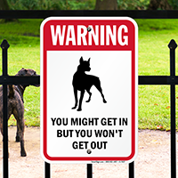 Warning, Guard Dog Sign (with Graphic)