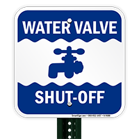 Water Valve Shut Off Signs