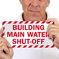 Main Water Shut-Off Emergency Label