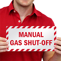 Manual Gas Shut Off Emergency Label