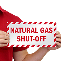 Natural Gas Shut-Off Emergency Label