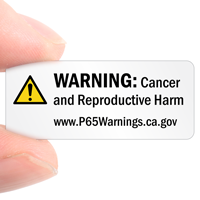 Proposition 65 Window Stickers - Prop 65 English And Spanish Warning Text For California (4" X 4") (100 Per Pack
