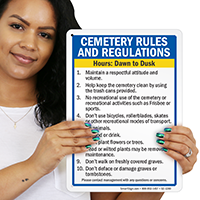 Cemetery Rules Signs