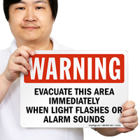 Evacuate This Area OSHA Warning Sign