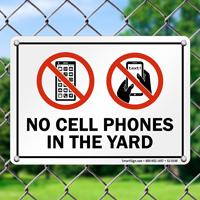 No Cell Phones Yard Sign