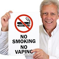 No Smoking No Vaping Sign With Graphic