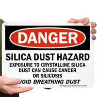 Sign NMC WGA42PB Silica Dust Hazard 