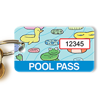 Pool Pass Tag With Consecutive Numbers