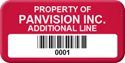 Asset Label, Property of Company Name with Barcode