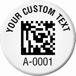 Customizable 2D Barcode Round Asset Tags