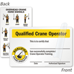 2-Sided Qualified Crane Operator Self Laminating Wallet Card