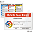 Right To Know Trained Self Laminating Wallet Card, Double Sided 