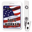 Safe Worker Reusable ID Name Badge
