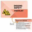 Digging Safety Checklist Heavy Duty Laminated Safety Wallet Card