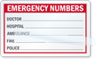Self Laminating Emergency Contact Numbers Wallet Card