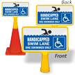 Handicapped Swim Lane ConeBoss Pool Sign