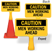 Men Working Ahead ConeBoss Sign