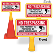 No Trespassing Video Surveillance ConeBoss Sign