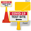 Test Site Left Arrow ConeBoss Medical Safety Sign