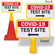 Test Site Left Arrow Right Arrow ConeBoss Safety Sign