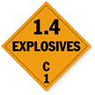 Class 1.4C Explosives Placard