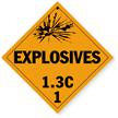Class 1.3C Explosives Placard