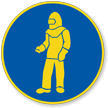Wear Yellow Protective Clothing Military Hazard Symbol Label
