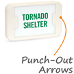 Tornado Shelter LED Exit Sign with Battery Backup